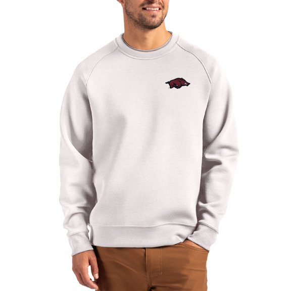 Men's Cutter & Buck Gray Arkansas Razorbacks Roam Recycled Pullover