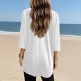 thumbnail image 4 of Endives Women's Long Sleeve T-shirt Tunics Summer V Neck Tshirts With Pockets Long Blouses Casual T shirt, 4 of 7