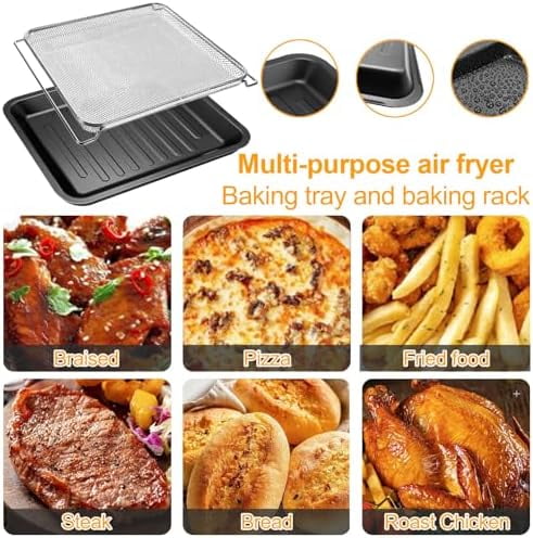 Air Fryer Toaster Oven Accessories for COSORI 32Qt 13 in 1 CS130-CFH CS130-AO 12 in 1 CO130-AO Air Fryer Toaster Oven, Air Fryer Replacement Parts Basket Rack Grill Pan Plate Crisper Plate Tray