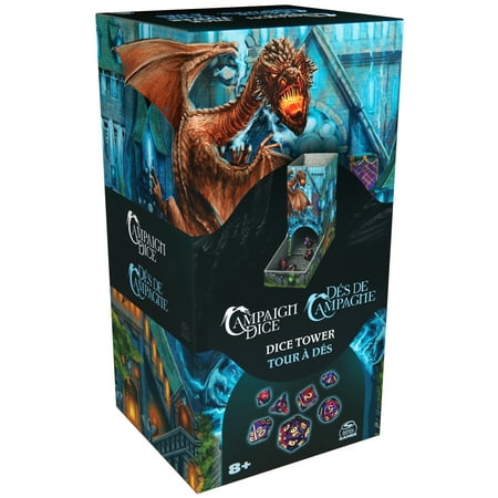 Campaign Dice Tower, 7 Polyhedral Dice, for Ages 8 and up