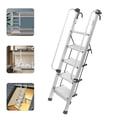thumbnail image 4 of 5 Step Ladder with Adjustable Angle, 330 Lbs Capacity Aluminum Foldable Stepladder for Stairs & Uneven Ground, Lightweight Household Ladder for Home, Kitchen, Office, 4 of 14