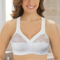 thumbnail image 3 of Collections Etc Women's Underwire-Free Comfortable Cotton Bra White 44C, 3 of 9