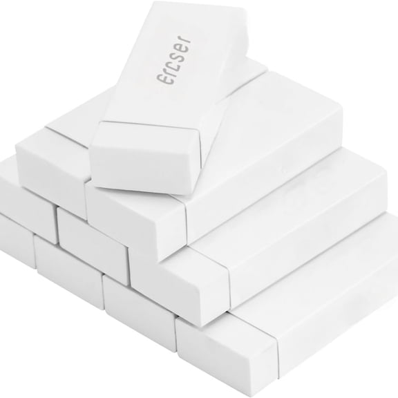 Block White Eraser, 10 Count (Pack of 1)