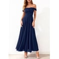 thumbnail image 3 of PRETTYGARDEN Womens Off Shoulder Maxi Summer Dresses Elegant Mesh Aline Swing Ruched Flowy Cocktail Wedding Guest Dress, 3 of 9