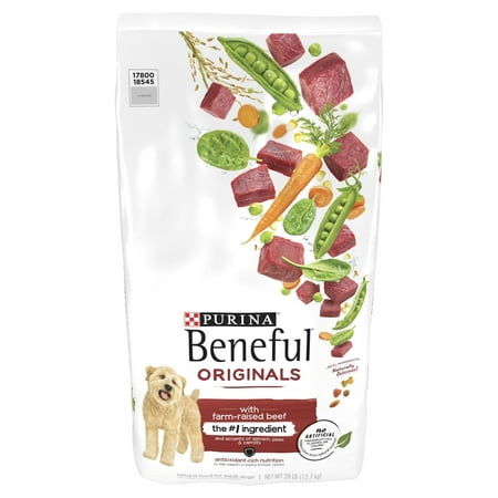 UPC: 0017800185455 | Purina Beneful Dry Dog Food for Adult Dogs Originals Farm Raised Real Beef 28 lb Bag