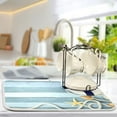 thumbnail image 5 of Beach Ocean Blue Dish Drying Mat Microfiber Kitchen Mats Large Counter Absorbent Dish Pad Drainer Rack 18"x24", 5 of 7