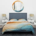 thumbnail image 3 of Designart "Mirage of the Desert in Blue and Orange I" Tachisme Bedding Covert Set - Abstract Blue Modern Bed Set With 2 Shams, 3 of 5