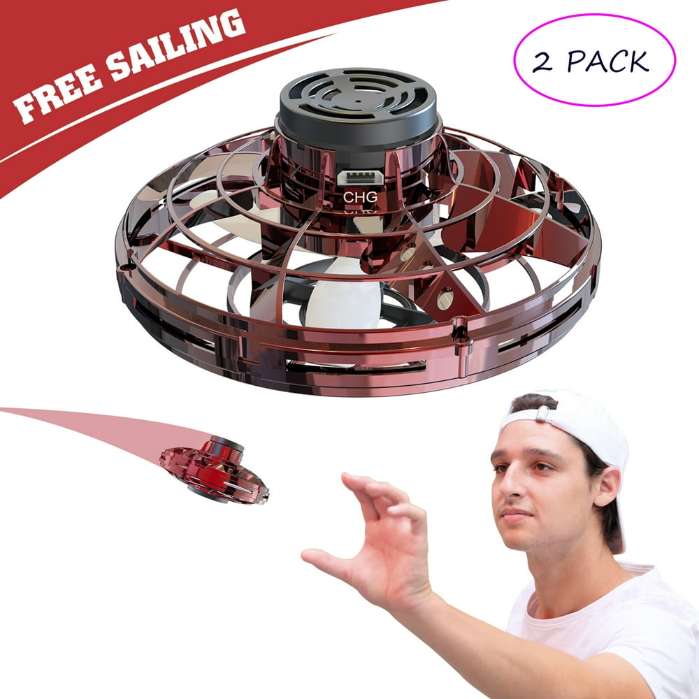 2 Pack Flynova Gyro Flying Toy Flying Gyro Mini Leeway UFO Rotating Led