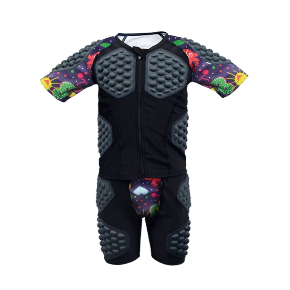 Boy's Football Shirts with Pads Kids' Protective Gear Set Trainning Suit for Basketball, Football,Skidding Rib Chest Protector for Youth