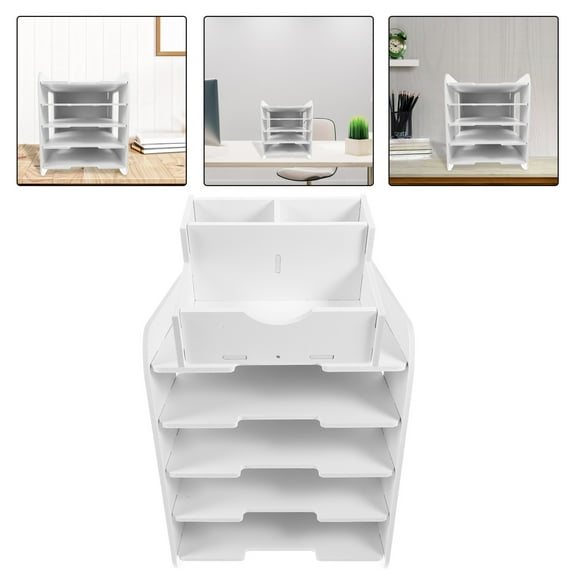 HEMOTON Stackable A4 Paper Storage Rack Multi tier Documents Organizer Tabletop Holder
