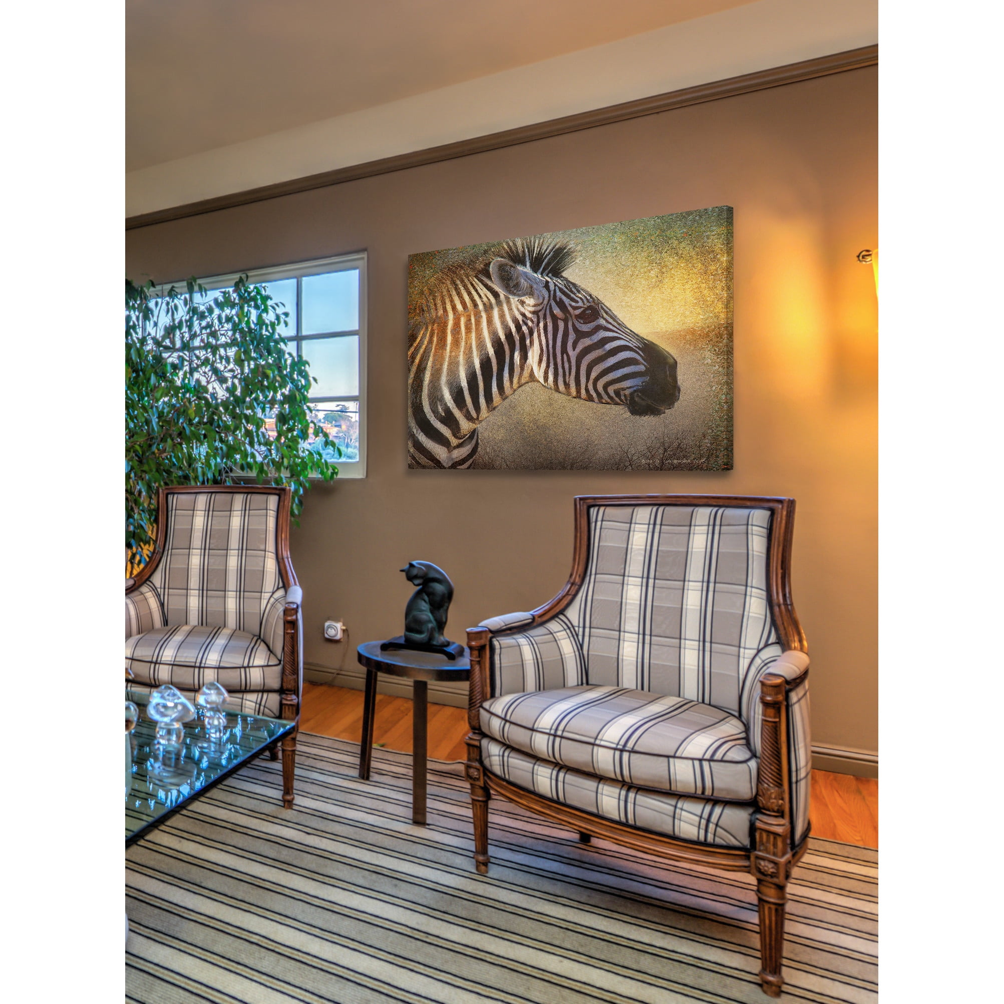 "Zebra Portrait" Painting Print on Wrapped Canvas