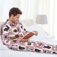 thumbnail image 4 of Mens Pajamas Set, Dog Puppy cool Button Down Long Sleeve Loungewear Sleepwear Pjs sets for Men, 4 of 5