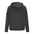 thumbnail image 3 of GuangCheng George Mens Half Zip Pullover Hoodies,Casual,Fleece,Warm,Sweatshirts with Utility Pockets,Dark Gray,M, 3 of 5