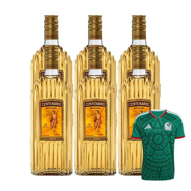 6 Tequila Gran Centenario Reposado 700 ml + Jersey Verde