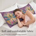 thumbnail image 5 of Purple Dragonfly Body Pillow Covers 20"x54", Colorful Flowers Watercolor Chic Floral Plant Soft Brushed Microfiber Breathable Throw Pillow Covers, Pillowcase with Zipper for Couch Sofa Bedroom, 5 of 9