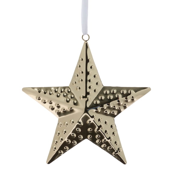 Metal Gold Star Christmas Ornament, 6.25", by Holiday Time