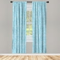 thumbnail image 3 of Ambesonne Blue and White Curtains, Sea Wave Swirls, Pair of 28"x84", Blue and White, 3 of 5