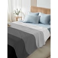 thumbnail image 4 of Black Grey Ombre Queen Size Flat Sheet, Wrinkleproof & Fadeproof Cooling Flat Bed Sheet Only, Modern Abstract Art Farmhouse Striped Breathable Soft Bedding Top Sheets 90 x 102 Inches, 4 of 8