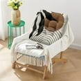 thumbnail image 2 of Striped Floor Pillow 22x22 Inch Square Bohemian Cushion, Vintage Aesthetic, Thick & Supportive for Yoga & Lounge, 2 of 7
