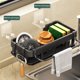 thumbnail image 5 of Estante de almacenamiento de cocina de pared sin necesidad de taladrar, especiero con cesta de drenaje, bandeja de agua, toallero, soporte para palillos, organizador multifuncional de acero, 5 of 8