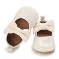 thumbnail image 6 of Baby Walking Shoes,Toddler Kids Girls Soild Colour Bowknot Princress Shoes Soft Sole The Floor Barefoot Non First Walkers Prewalker Shoes,Toddler Shoes(Size:0 Months), 6 of 8