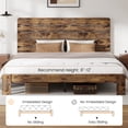 thumbnail image 5 of Wooden King Bed Frame with 49.9" Tall Headboard, Rustic Farmhouse Platform Bedframe with Wood Slat Support, No Box Spring Needed, Sturdy and Noise Free, Easy Assembly, Brown, 5 of 10