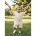 thumbnail image 4 of BemeyourBBs Newborn Baby Girl Summer Clothes Knit One Piece Romper Outfits Infant Crew Neck Short Sleeve Snap Button Knit Jumpsuit, 4 of 9