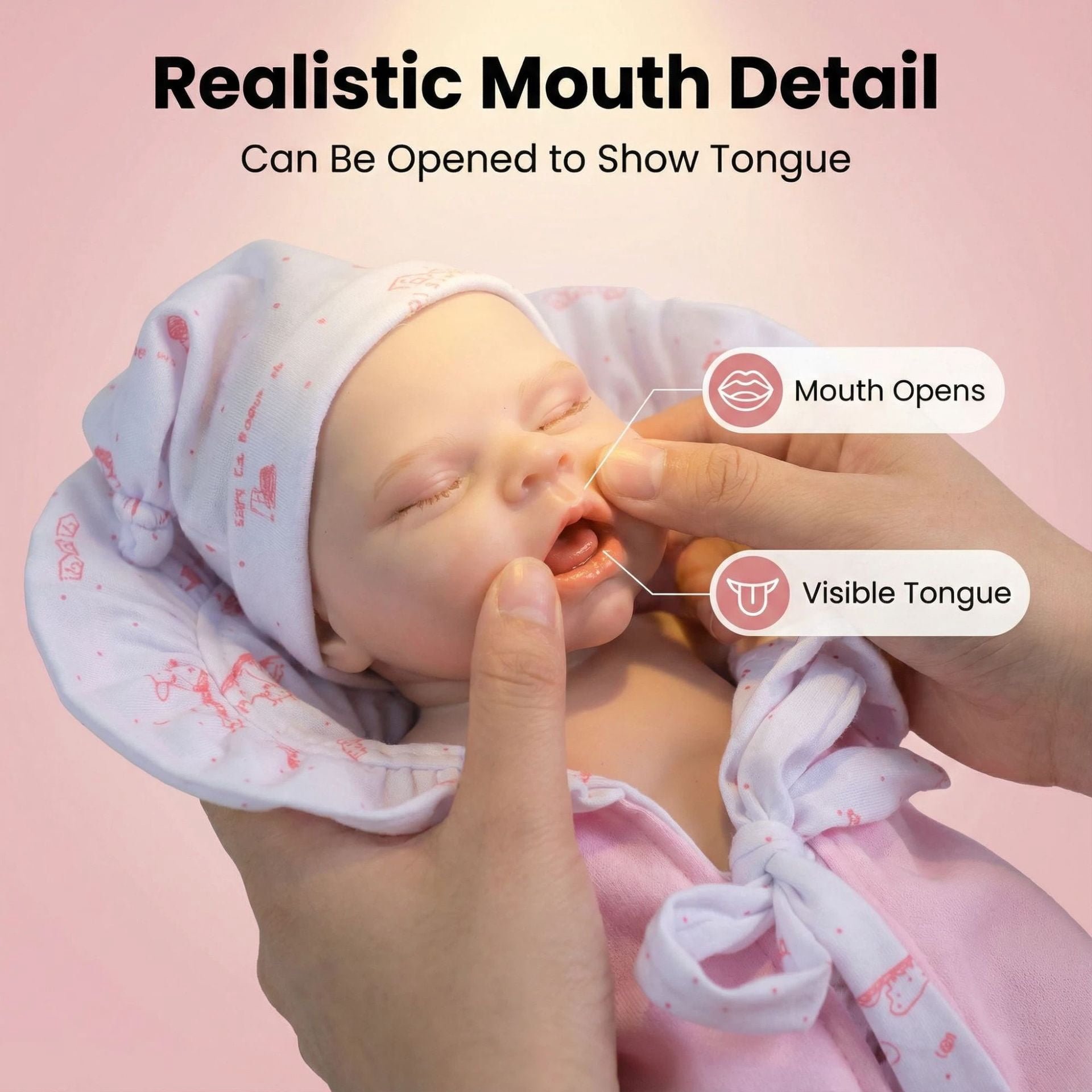 iCrade Handmade Lovely 12" Realistic Reborn Baby Dolls Girl Elastic Solid Silicone Cuddly Asleep Newborn Babies Full Body Flexible Soft Lifelike Dolls for Kids & Collectors
