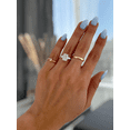 thumbnail image 5 of ESTE ORIGIN 2.00Ct Emerald Cut Moissanite Trilogy Engagement Ring – Pear Side Stones, Pavé Band, Cathedral Setting in 18K Yellow Gold for Women US 4.5, 5 of 7