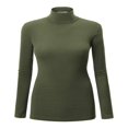 thumbnail image 1 of Women‘s Long Sleeve Rib Turtleneck Top Pullover Sweater L RED, 1 of 6