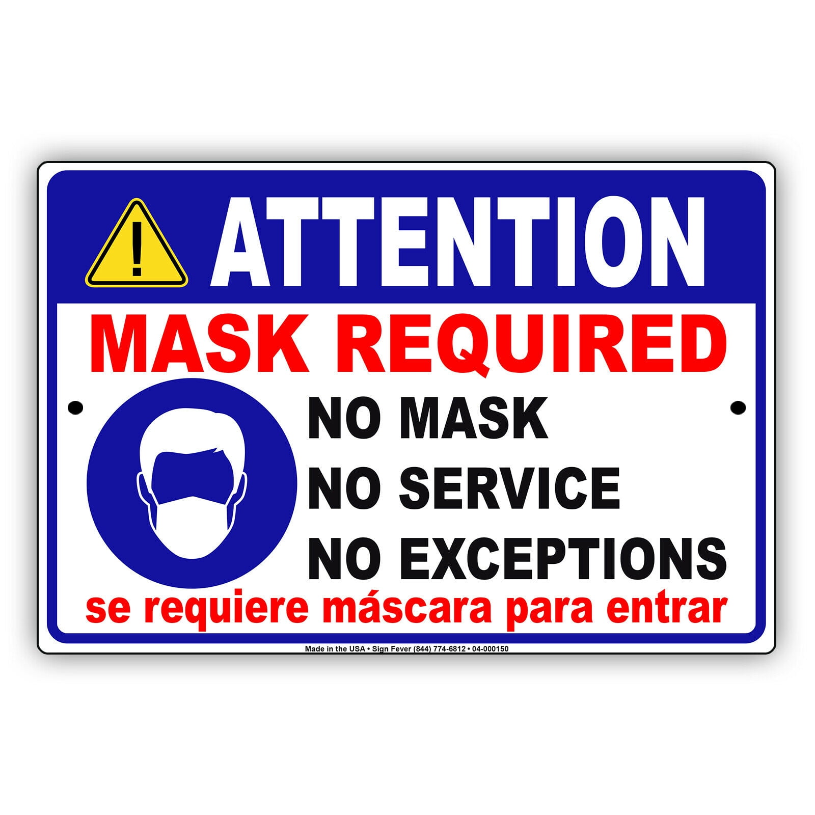 Attention Mask Required Alert For Your Safety Door Or Window Aluminum