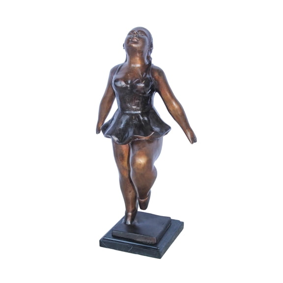 Nifao Botero Replica Heavy Ballerina Dancer Bronze Statue, Elegant Art – Home Office Decor Sculpture, 10"L x 6"W x 19"H