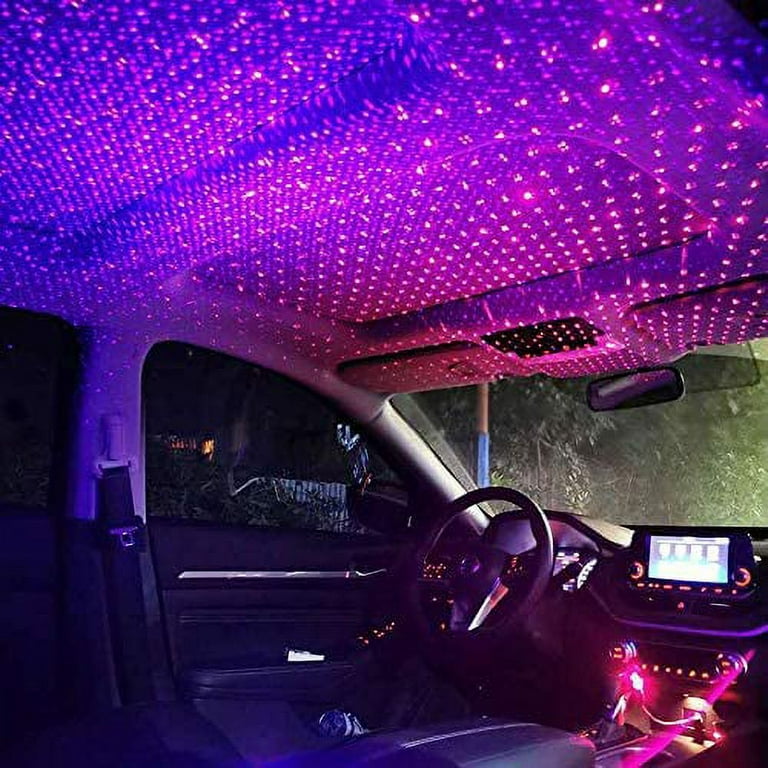 USB car Full Star Atmosphere Light Starlight Projection Night Light LED Interior  Light Starry Night Light Modified car Interior Decoration - Plug and Play  (Blue) 