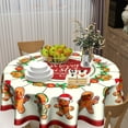thumbnail image 4 of Christmas Gingerbread Round Table Cloth - Winter Gingerbread Man Tablecloth 60 Inch Xmas Candy Canes Table Cover Decorative for Kitchen Party Banquet Holiday, 4 of 6