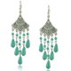 thumbnail image 1 of Pendientes Colgantes Hugo de gota turquesa con borla bohemios para Mujer, 1 of 7