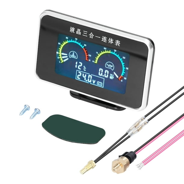 FlyFlise 3in1 Car LCD Meter Digital Oil Pressure Voltage Water