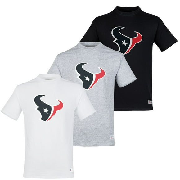 NFL Paquete de 3 Playeras Houston Texans para Hombre, Talla Chica