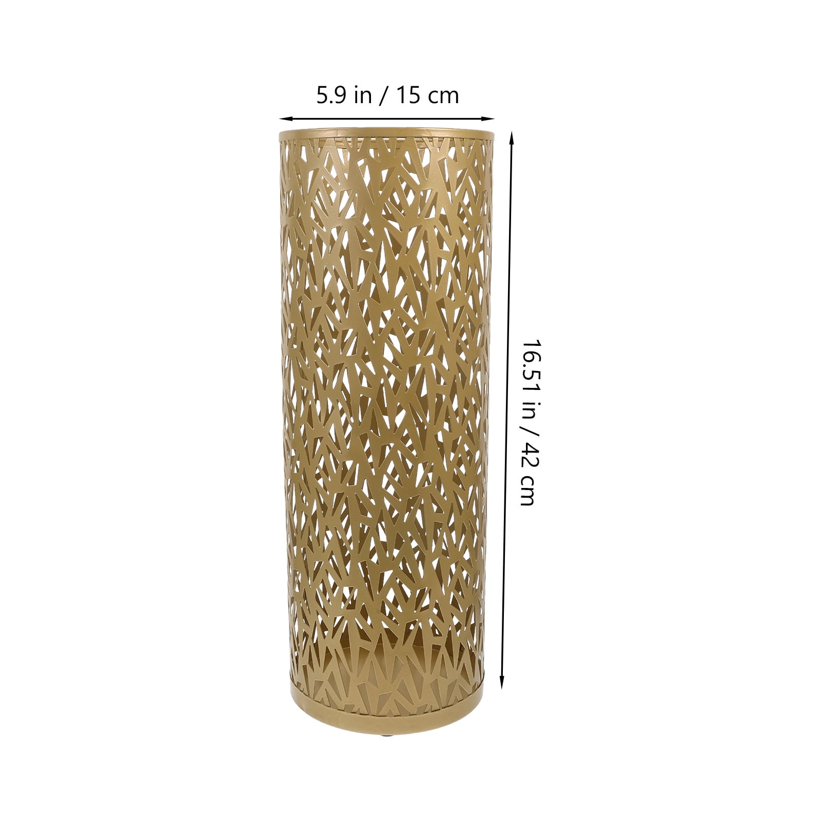 IBASETOY Metal Umbrella Stand for Entryway with Multifunctional Golden Round Holder Indoor Storage Rack Organizer