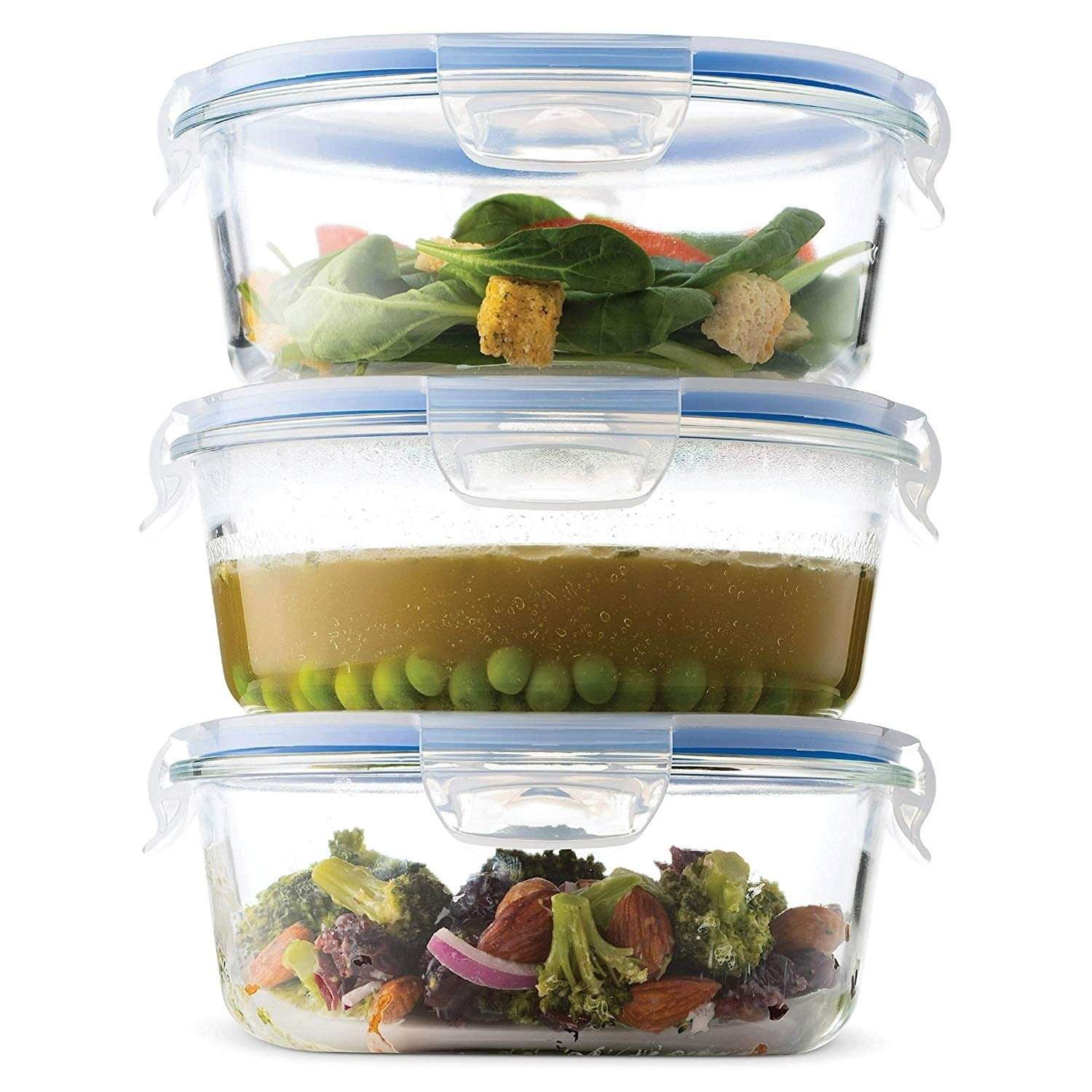 1pc White High Borosilicate Glass Microwave Safe Meal Prep Container With  Single/double Compartment For Office And Home