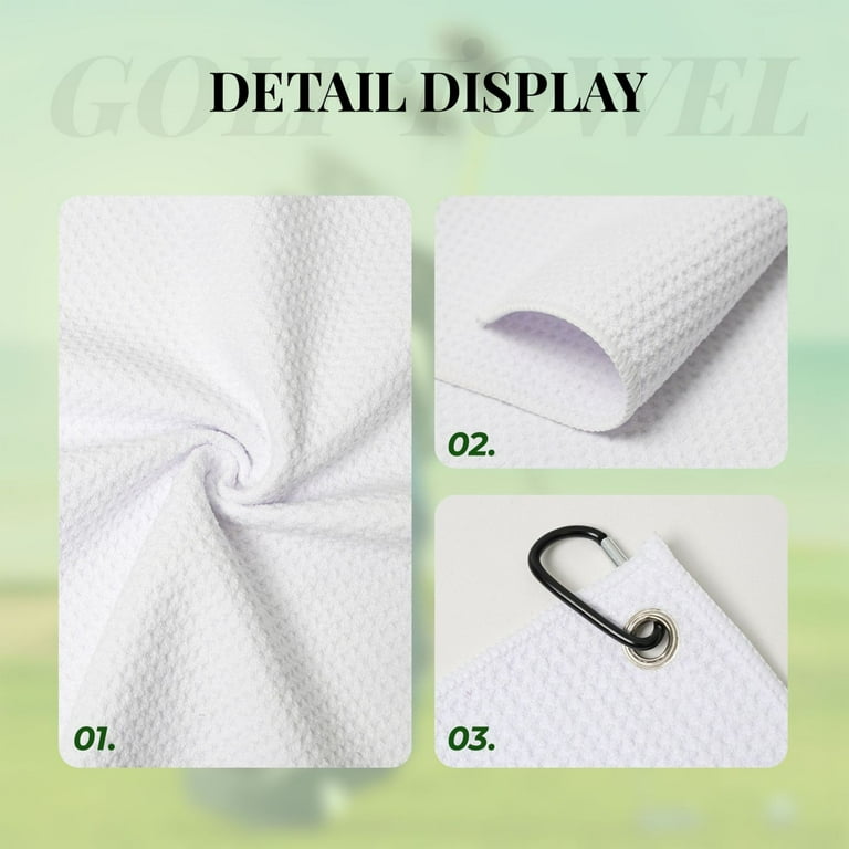 Easygdp Sky Blue Glitter Golf Towel 24x16in for Men and Women with