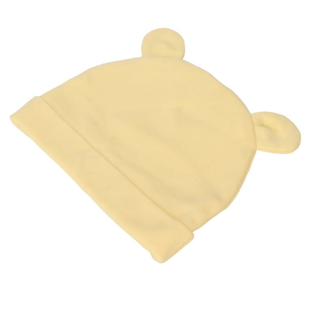 Gorros Para Bebés, Gorro Para Recién Nacido, Cómodo Algodón, Amarillo, Lindo Oso, Orejas, Transpirable, Elástico Para Bebés