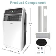 Shinco 10,000 BTU Portable Air Conditioner with Heater up to 400 Sq. Ft, Ac Heater Combo Window Unit, Portable AC Unit with Dehumidifier & Fan, Cools & Heats,Remote Control and Window Kit