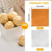 300pcs Foil Candy Wrappers, 4 x 4 Inch Chocolate Bar Wrappers, Aluminum Foil Paper (Orange, Orange Peel)