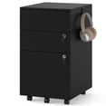 thumbnail image 1 of Gymax 3-Drawer File Cabinet Rolling File Organizer w/ Lock & 4 Keys for Letter/Legal/A4 Black, 1 of 10