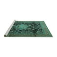 thumbnail image 2 of Ahgly Company Machine Washable Indoor Rectangle Medallion Turquoise Blue Traditional Area Rugs, 5' x 7', 2 of 4