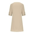 thumbnail image 5 of Patlollav Dress for Womens Casual Color Dress V Neck Long Sleeve Dresses with Button Up to 50% off, 5 of 6