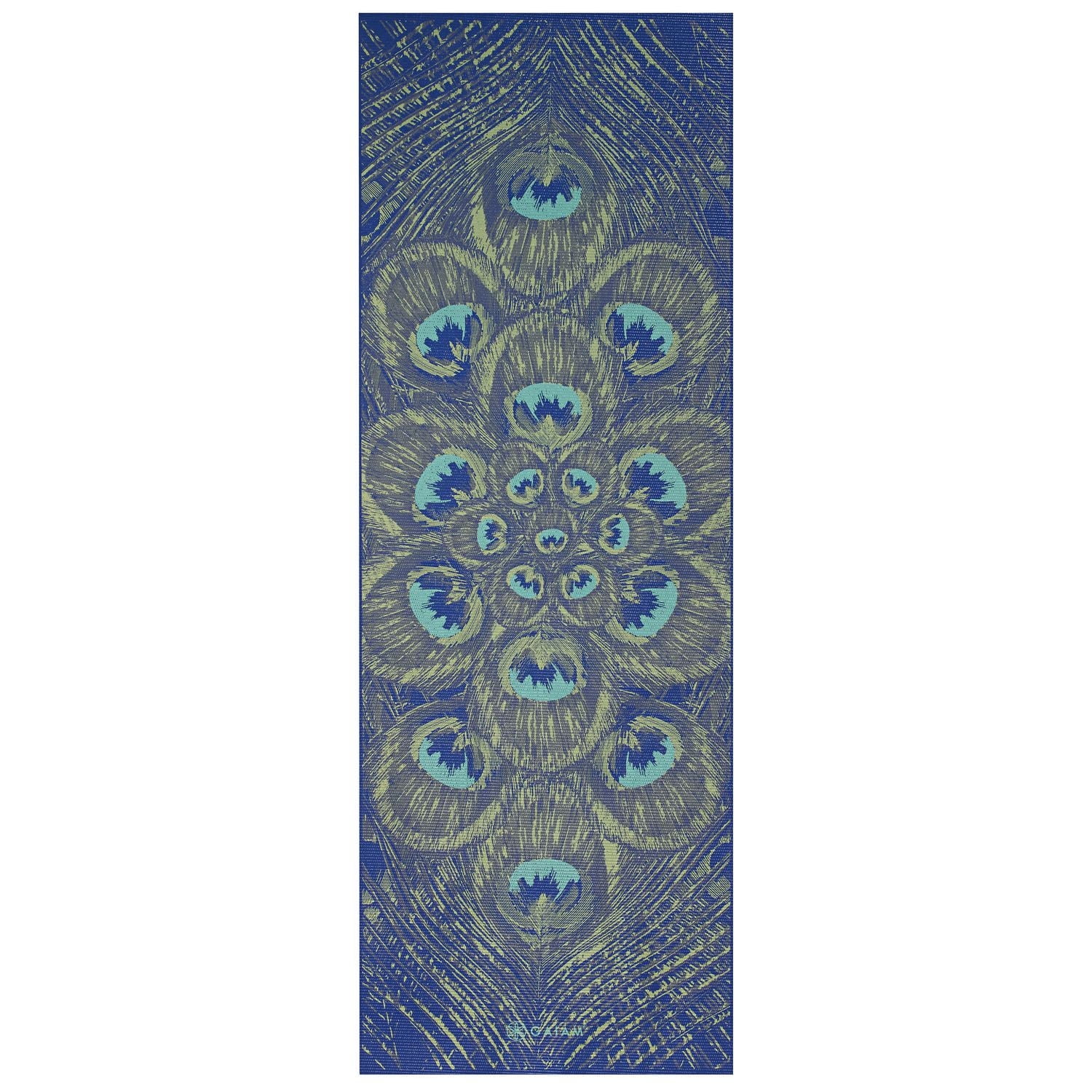 Gaiam 6mm Rev Print Yoga Mat-Peacock