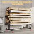 thumbnail image 2 of YOHKOH Heavy Duty 7-Tier Lumber Storage Rack, 2000lbs Pipe Rack Wood Shelves with Wheels, Freestanding Garage Workshop Organizer, Black, 2 of 8