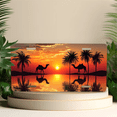 thumbnail image 4 of 1 Pcs 2D Flat License Plate Covers & Frames, Sunset with Camels For Decorative Front, Waterproof For Decoration Aluminum License Plate Covers & Frames Cover For Men Women, 12" X 6", 4 of 6