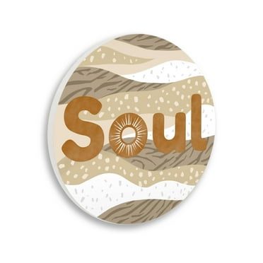 Stupell Industries Soul Typography Meaningful Layered Patterns Neutral Tones Graphic Art Unframed Art Print Wall Art, Design by Ziwei Li
